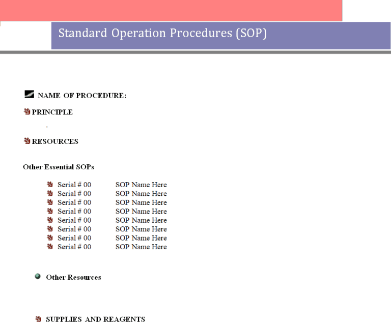 Free Standard Operating Procedures Sops Templates In Ms Word