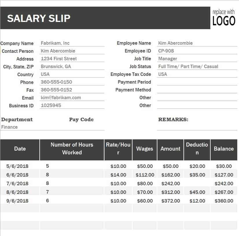 Useful Payslip Templates Formats Word Excel