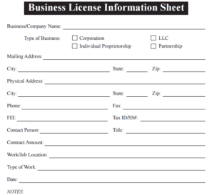 2 Business Information Sheet Templates