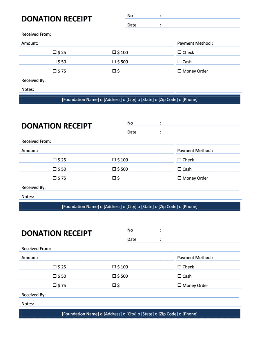 6+ Free Donation Receipt Templates Word Excel Formats