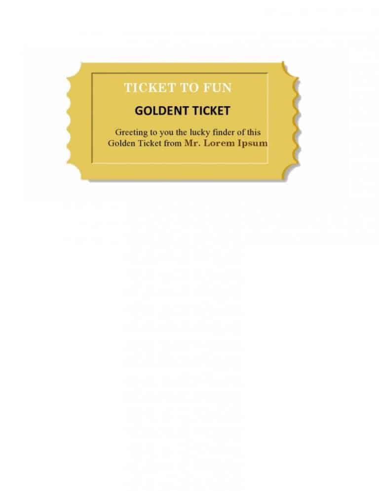 8+ Free Golden Ticket Templates Word Excel Formats