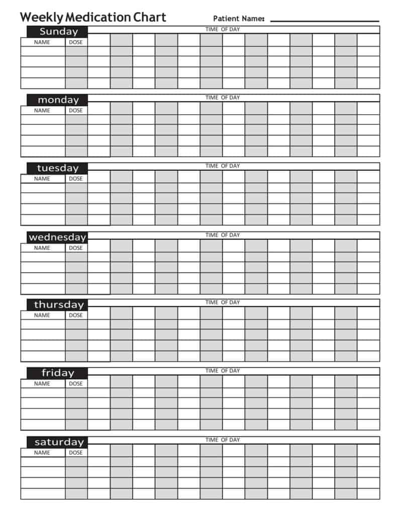 10 Free Daily Medication Schedule Templates