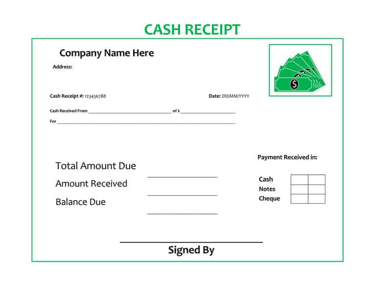 6 Cash Payment Receipt Templates