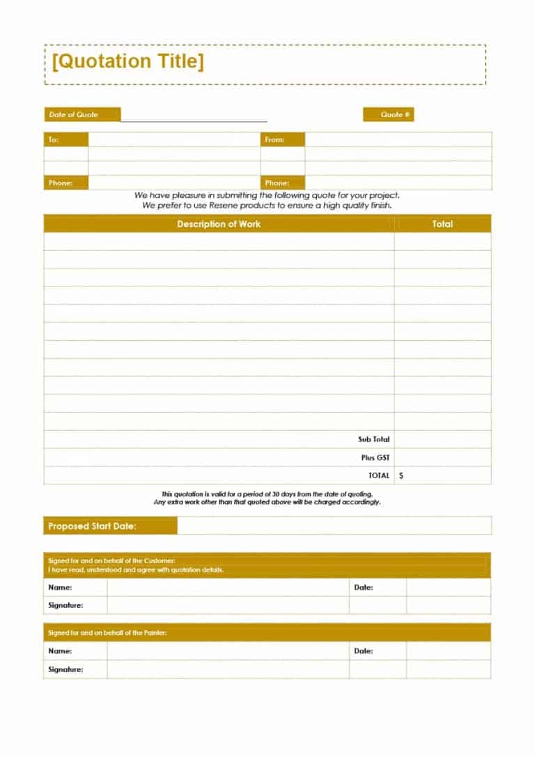 7+ Free Price Quotation Templates Word Excel Formats