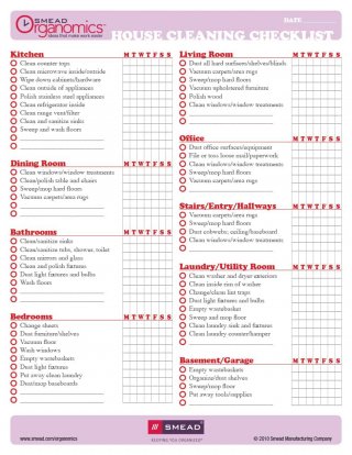 13 Free Cleaning Checklist Templates House Office Word