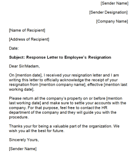 10+ Formal Response Letter Samples