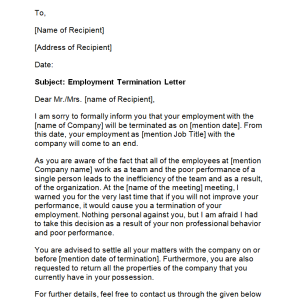 10 Useful Termination Letter Samples