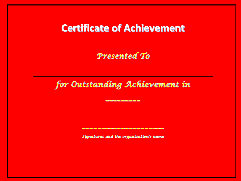 22 Editable Certificate Of Achievement Templates 0910