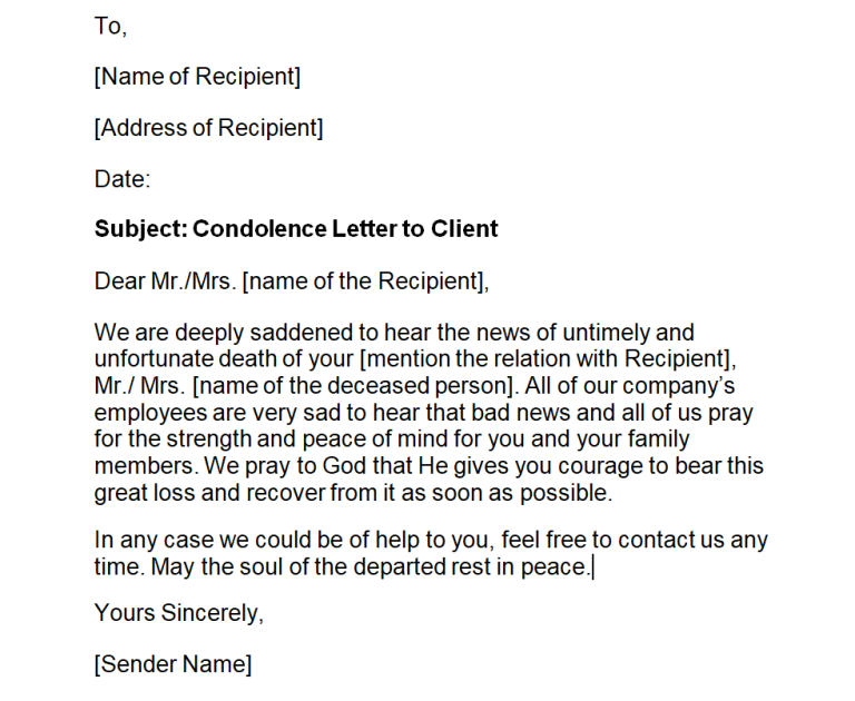 12 Practical Condolence Letter Samples & Formats