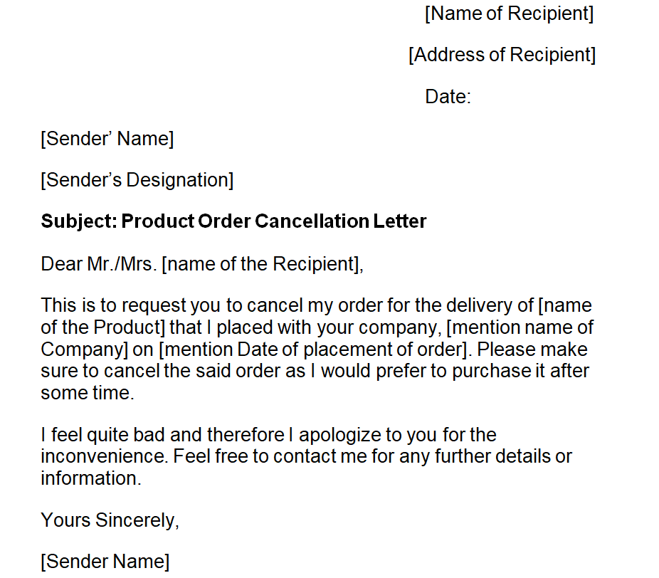 12 Official Cancellation Letters Examples And Formats