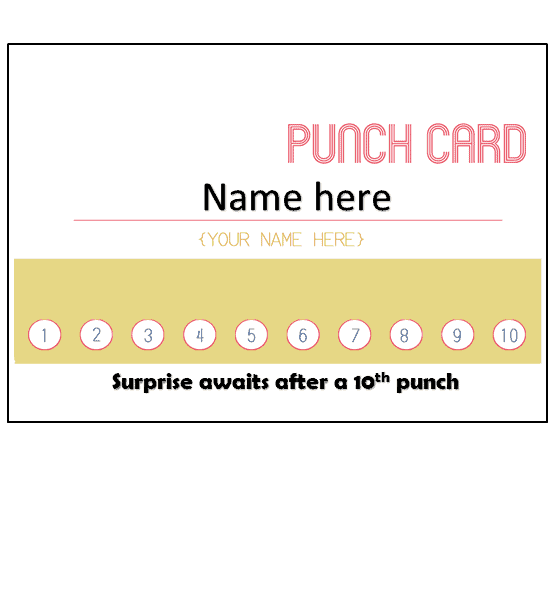 40+ Printable Punch Card Templates for FREE