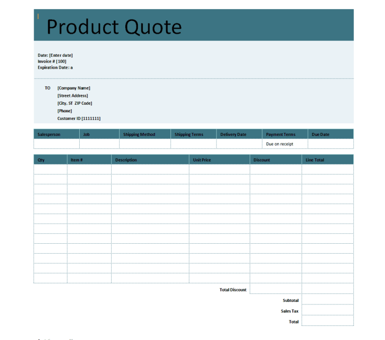 30+ Sample Quotation Formats and Templates in WORD & EXCEL