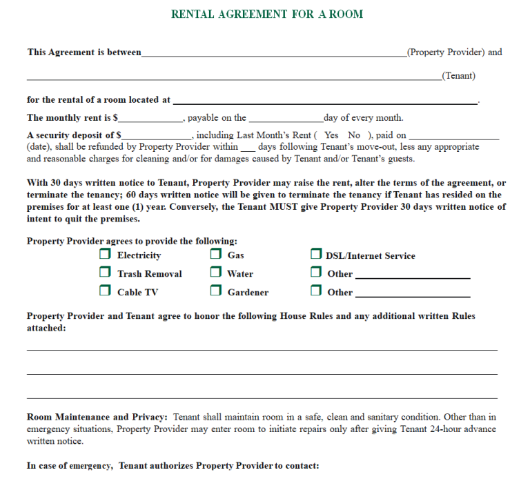 25 Practical Room Rental Agreement Templates [WORD & PDF]