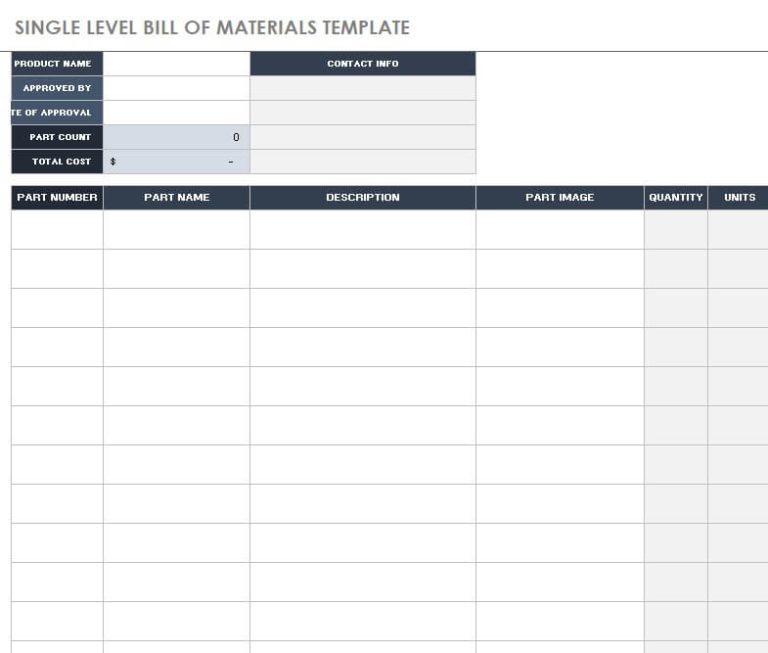 FREE 23+ Bill of Materials (BOM) Templates [EXCEL, WORD]