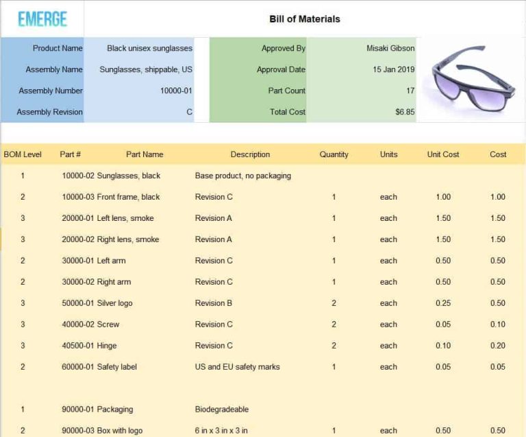 FREE 23+ Bill of Materials (BOM) Templates [EXCEL, WORD]