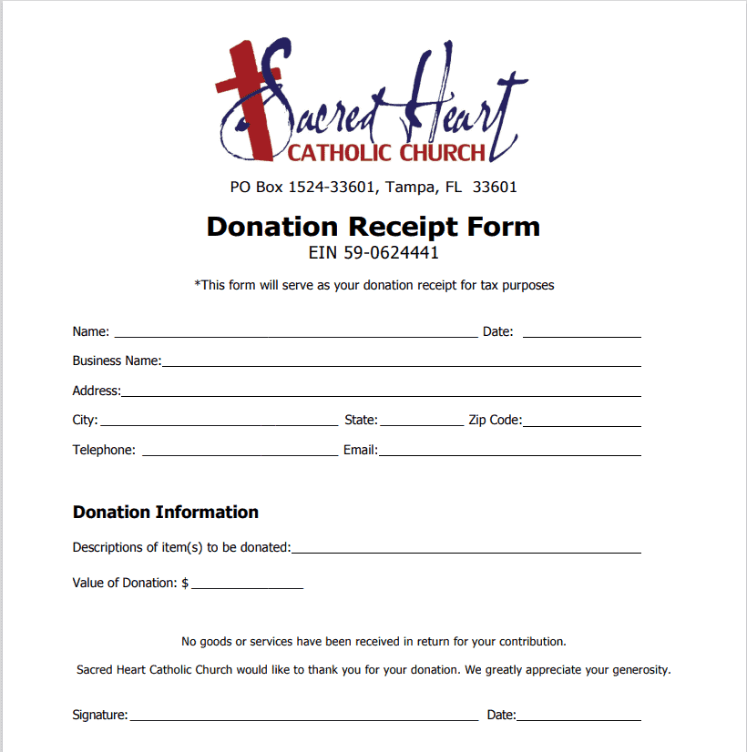 BEST 50+ Useful Donation Receipt Templates [WORD, PDF & EXCEL] - Word ...