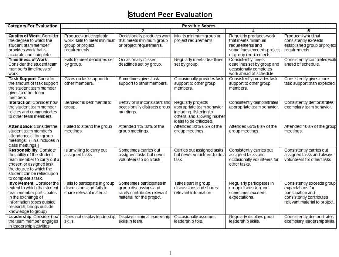 25+ Peer Evaluation Form Templates & Samples