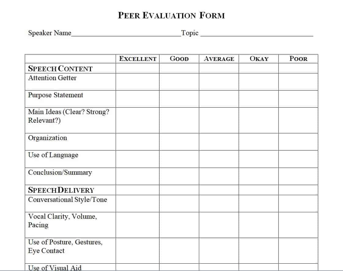 25+ Peer Evaluation Form Templates & Samples