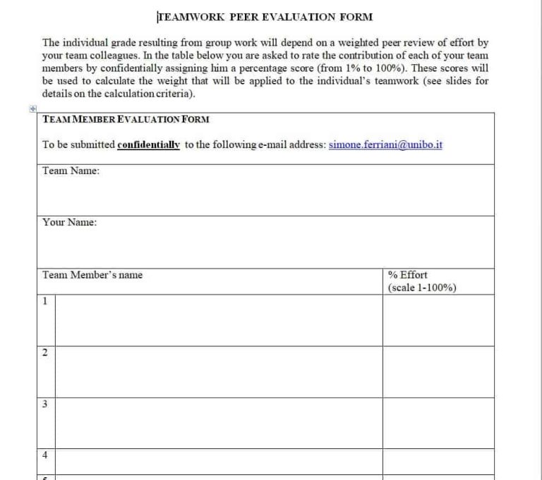 25+ Peer Evaluation Form Templates & Samples