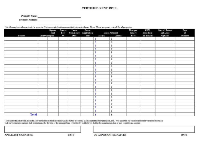 22+ Editable Rent Roll Templates [WORD, EXCEL]