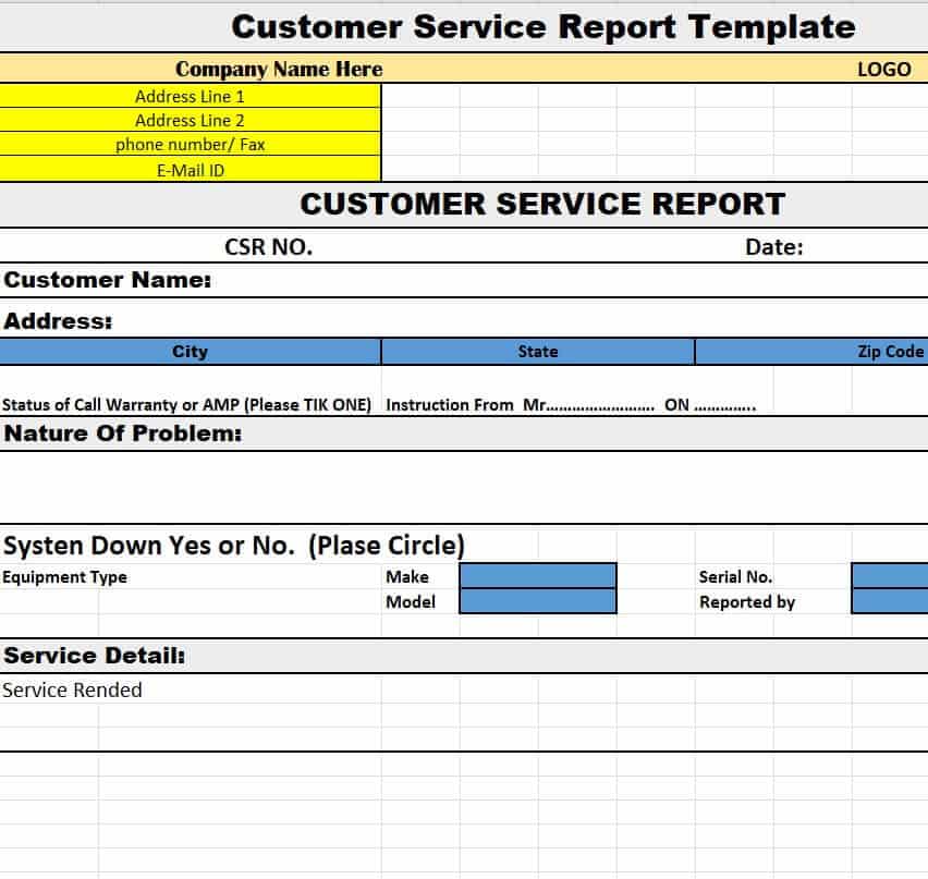 21 Official Customer Service Report Templates 8421