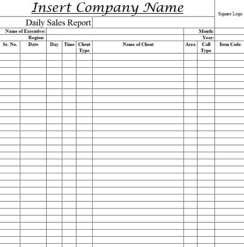 30 Best Daily Report Templates In Excel And Word 9110