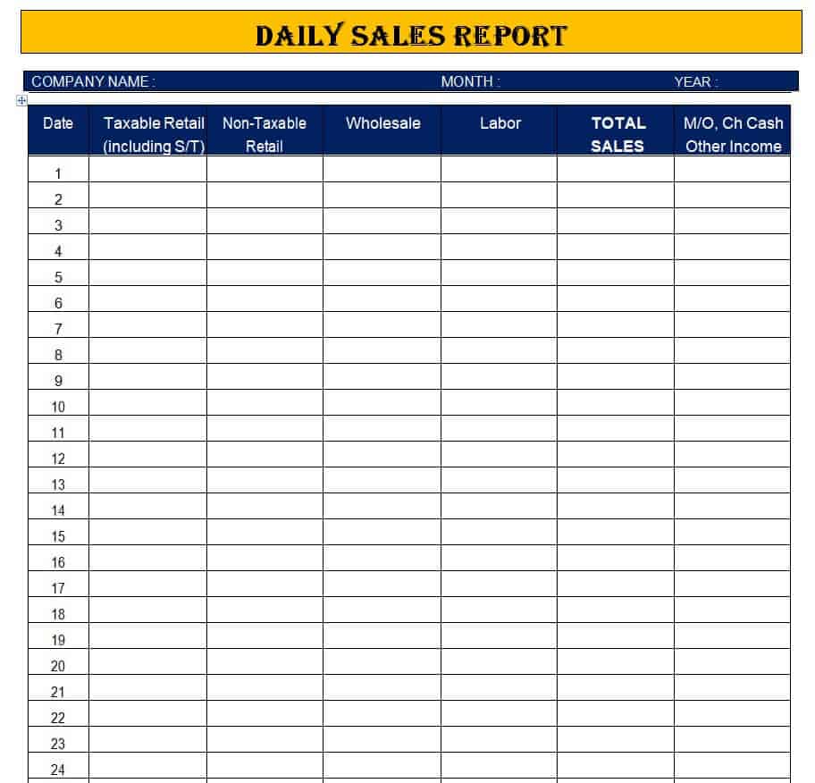 30 BEST Daily Report Templates in EXCEL WORD 