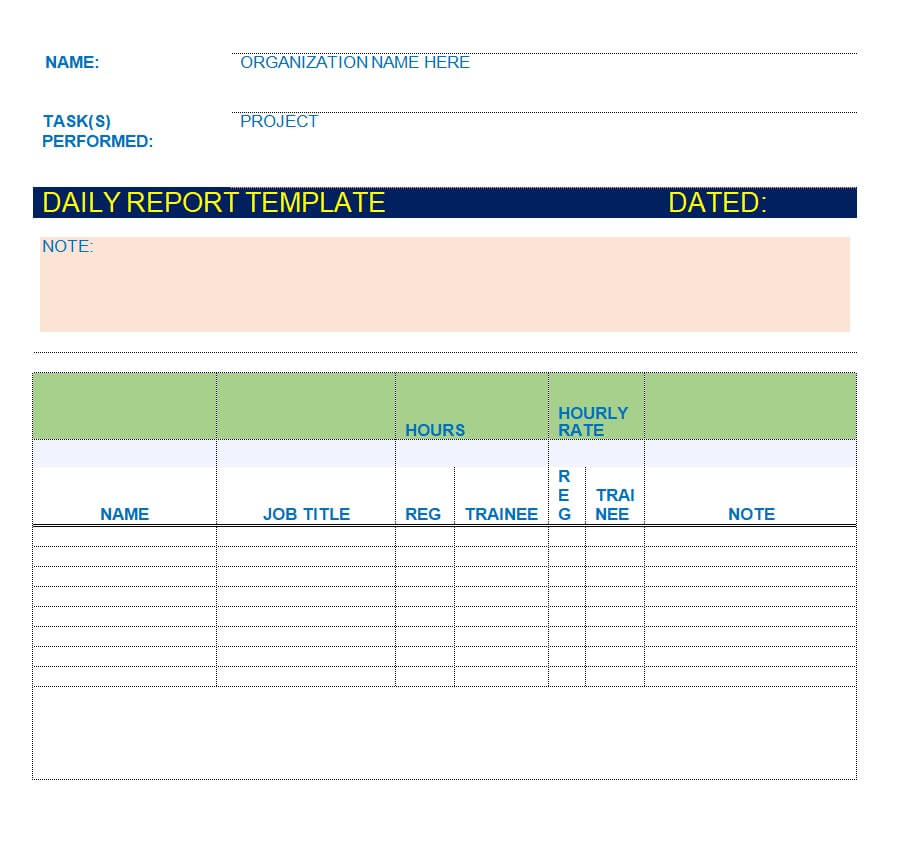 30 BEST Daily Report Templates in EXCEL WORD 