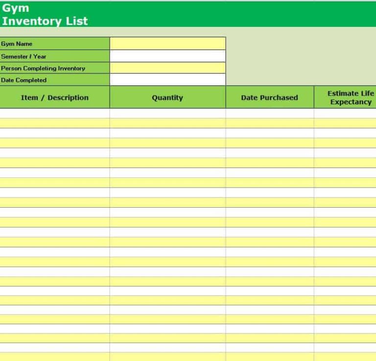 35+ FREE Inventory List Templates in Excel