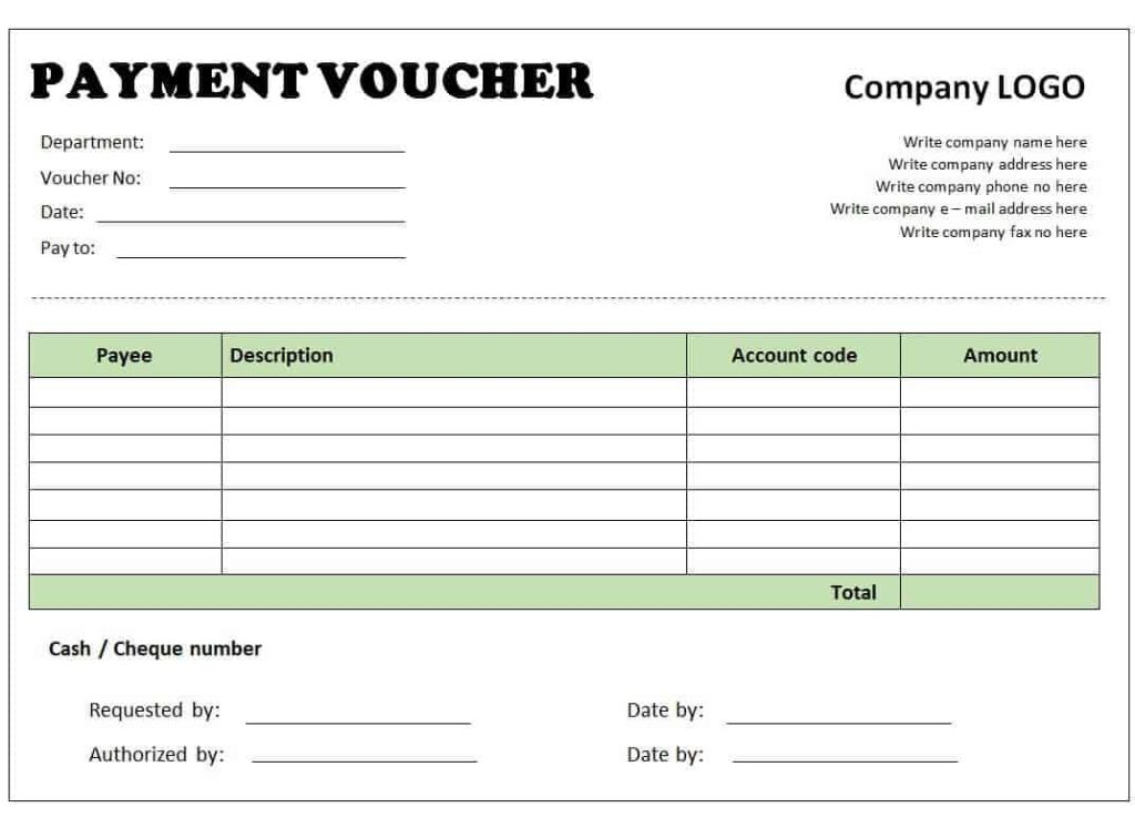 45 FREE Payment Voucher Templates Formats