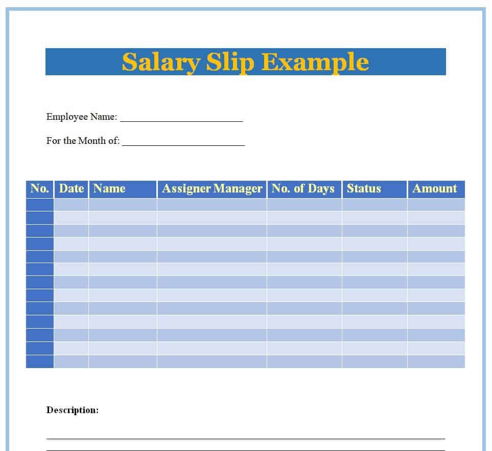 Useful Payslip Templates Formats WORD EXCEL