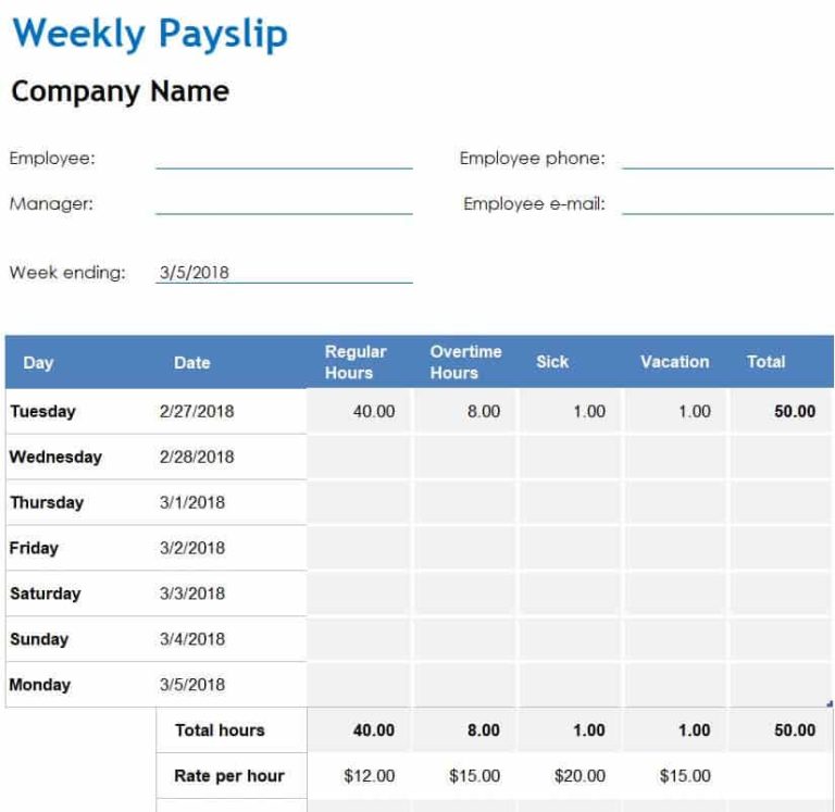 23 Useful Payslip Templates And Formats Word And Excel