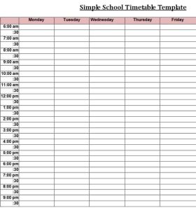 25 Free School Timetable Templates [word, Excel, Pdf]