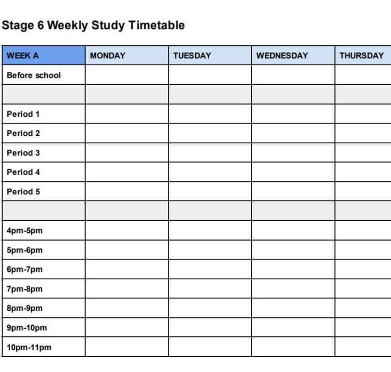 school timetable essay