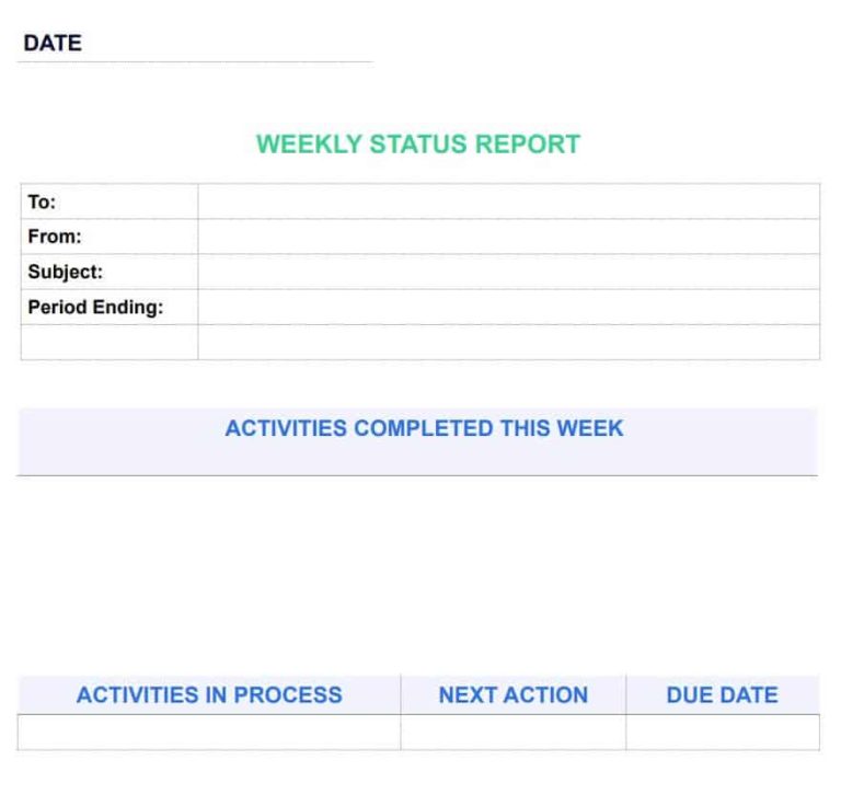 30+ Professional Weekly Status Report Templates [in PDF & WORD]