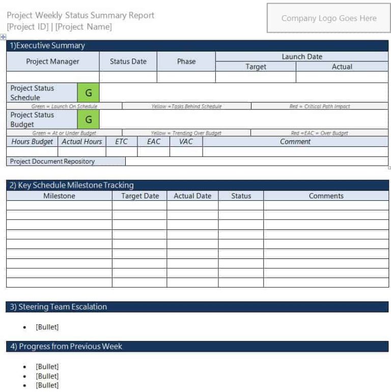 30+ Professional Weekly Status Report Templates [in PDF & WORD]