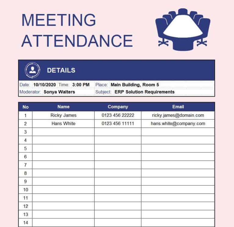 35+ Handy Attendance Sheet Templates [in WORD & EXCEL]