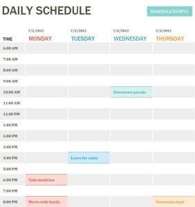 27+ Sample Daily Schedule Templates In Excel