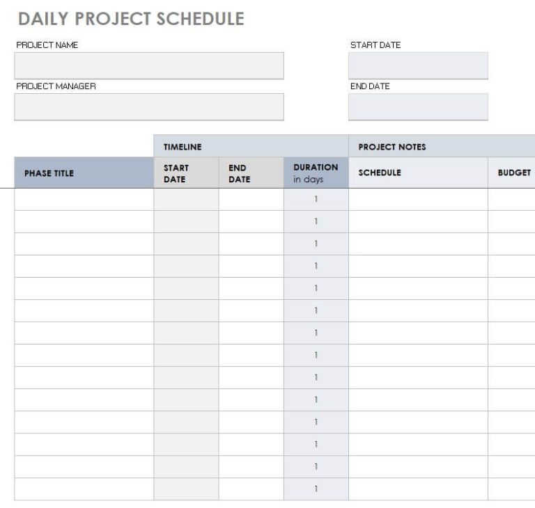 27+ Sample Daily Schedule Templates in Excel