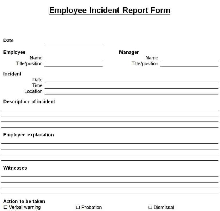 33+ Handy Incident Report Form Templates