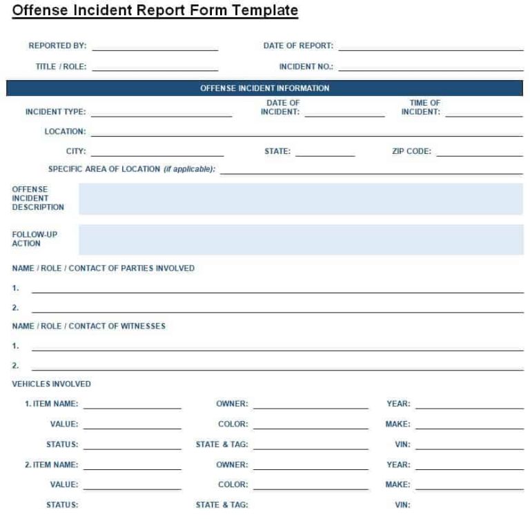 33+ Handy Incident Report Form Templates