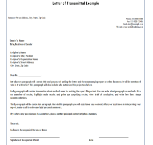 20 FREE Letter of Transmittal Formats & Templates