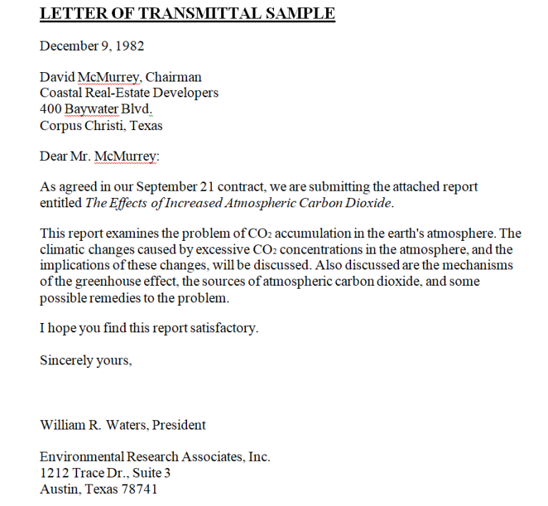 letter of transmittal for business plan