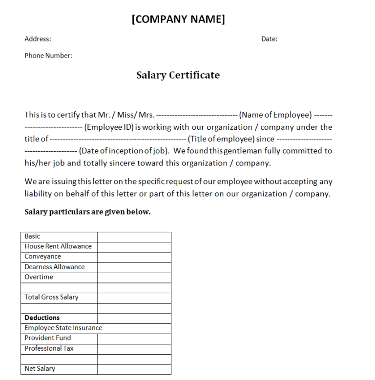 27+ Editable Salary Certificate Templates in MS WORD