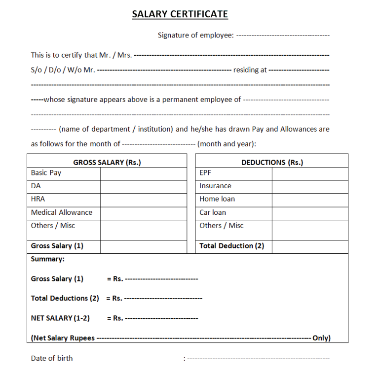 27+ Editable Salary Certificate Templates in MS WORD