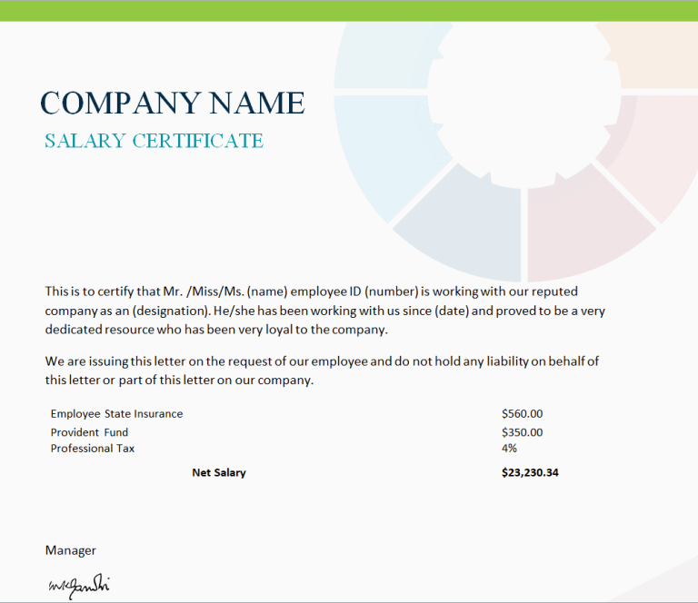 27+ Editable Salary Certificate Templates in MS WORD Word Excel Formats