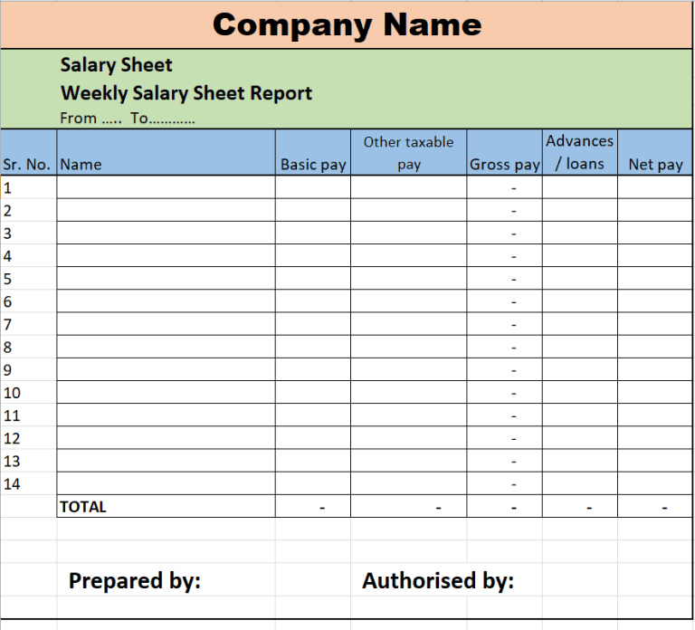 Download 17 Printable Salary Sheet Templates In Excel And Word 1304