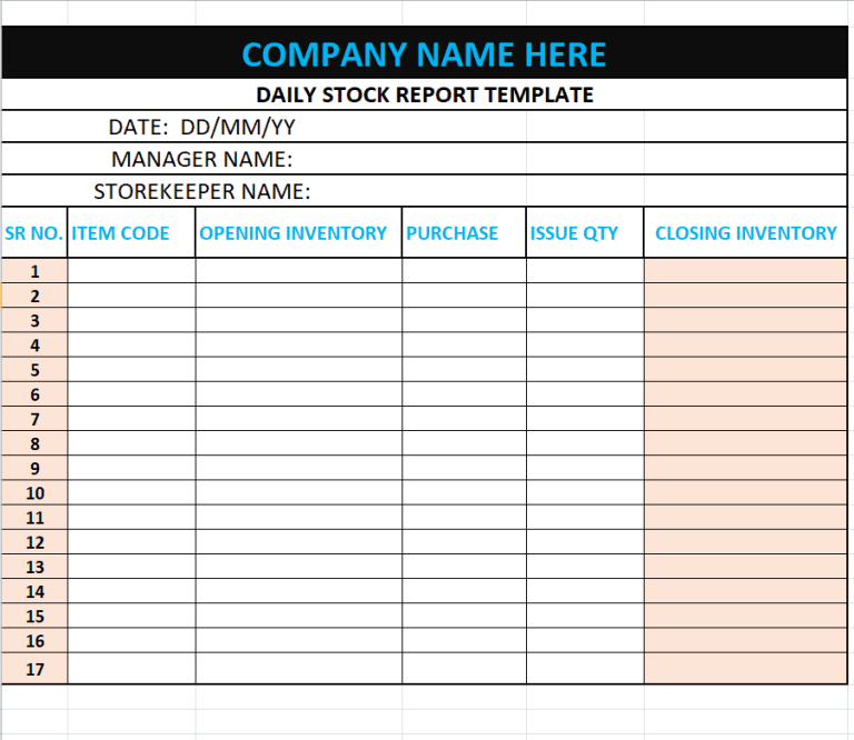 28+ Editable Stock Report Templates In Excel - Word Excel Formats