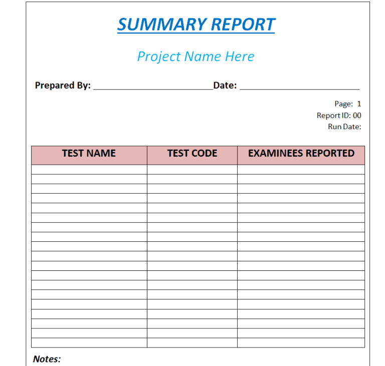 FREE Summary Report Templates EXCEL WORD PDF Word Excel Formats